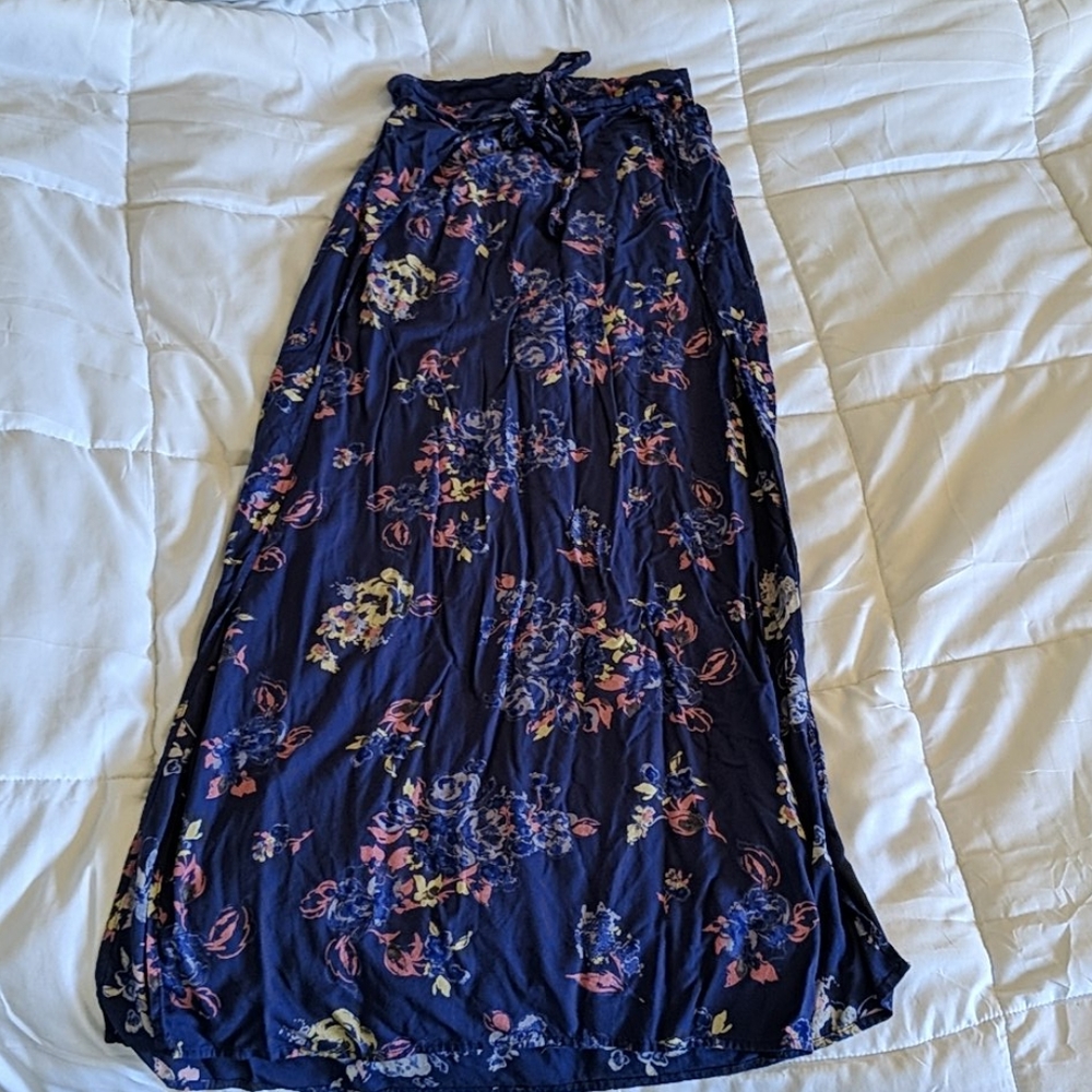 BOG Collective Floral Skirt with Slits